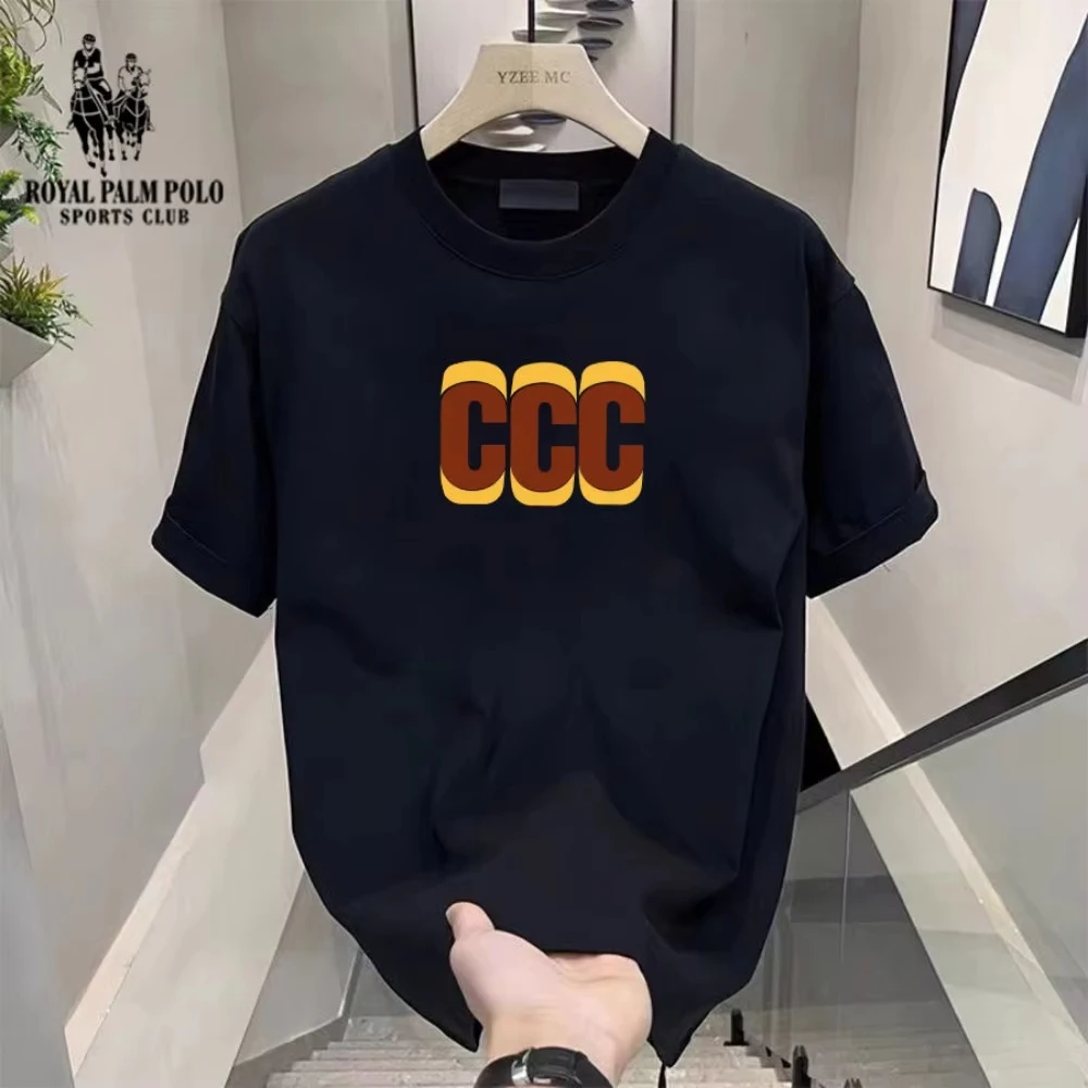 

2025 The Latest Brand Specializing in Summer Cotton Loose T-shirt Trend Brand All-matching Letter-printed Casual Short Sleeves