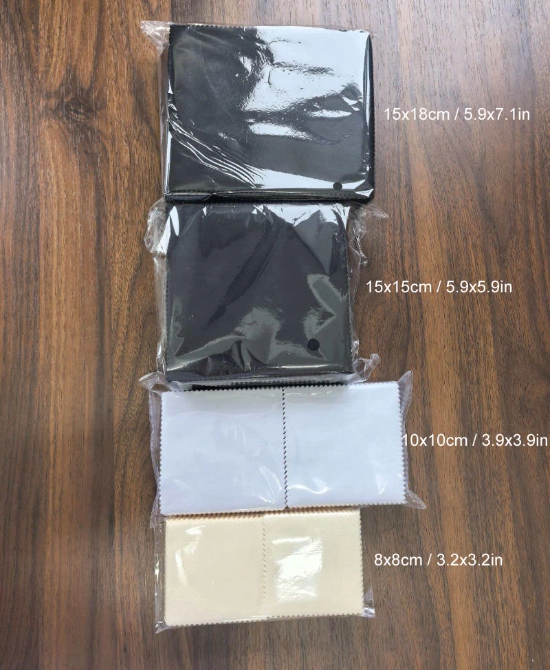 100Pcs/lot 8x8 10x10 15x18 15x15cm Soft Suede Lens Glasses Cloth Wipe Napkin Jewelry Cleaning Cloths Custom Embossing Logo Print