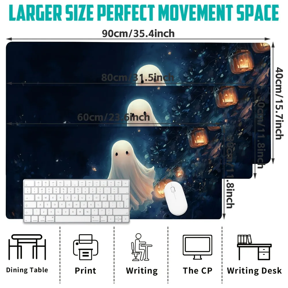 Halloween ghost pumpkin lantern high-definition printed mouse pad that fits with keyboards mousepad profissional