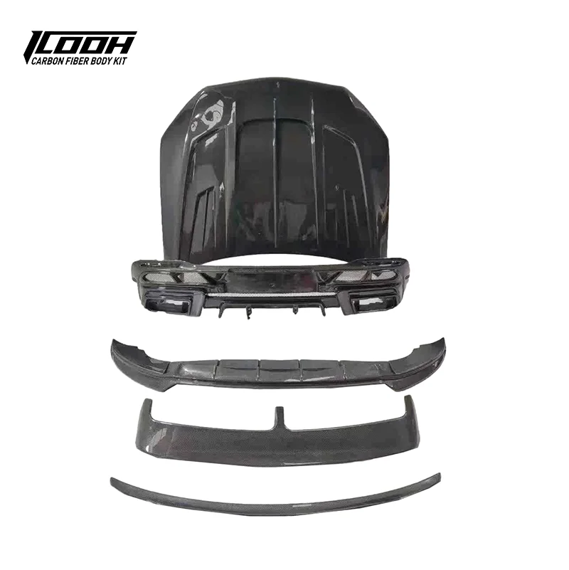 W167 LD Style Carbon Fiber Bodykit Front Lip Rear Diffuser Trunk Roof Spoiler Wing for Mercedes Benz GLE 53 63 AMG W167 2020+