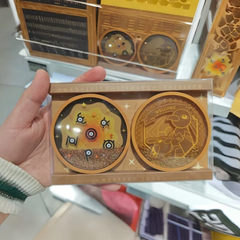 

Pokemon Genuine Encounters Unknown Series Seal Combination Keychain Paper Carving Folder Coaster Anime Peripheral Products Gift