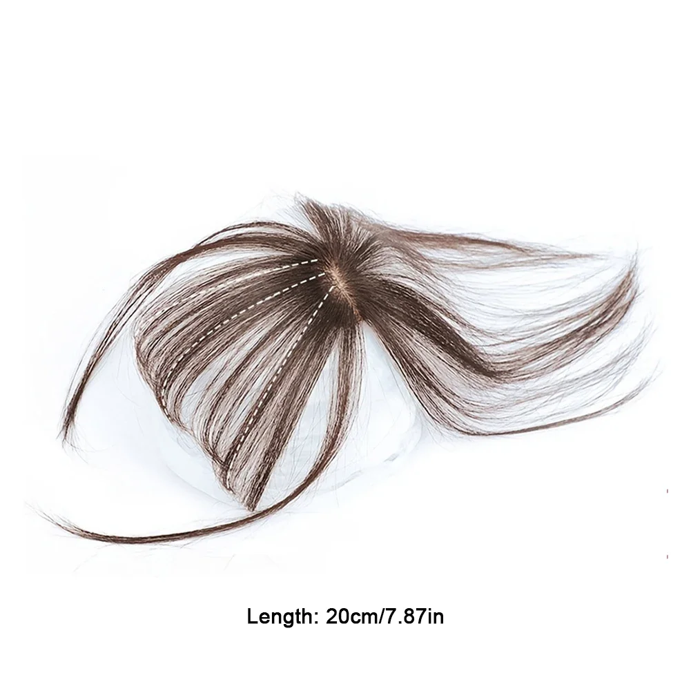 Small Short 3D Air Hair Bangs Patch Wig with Temples Human Hair Remy Clip in Hair Extensions Natural Fringe Hairpiece for Women