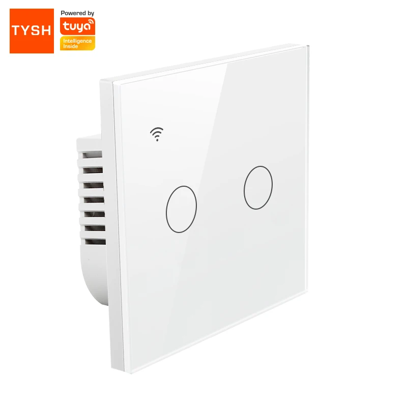 STLF 2 Gang Eu Standard Smart Wifi Wall Light Touch Switch Tuya Smart Home Switch Work With Google Alexa
