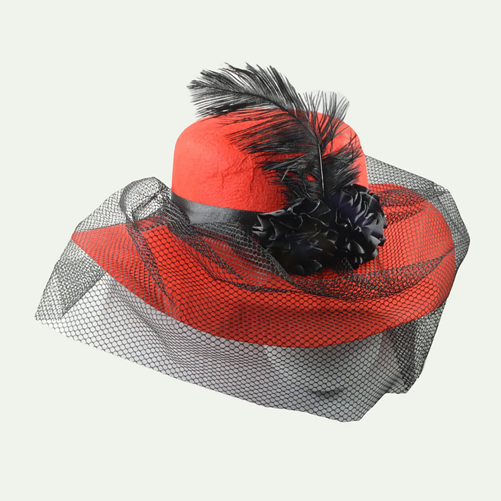 Dames Fascinator Hoeden Bruiloft Kentuckes Derbe Hoeden Voor Vrouwen Mesh Veren Hoeden Grote Brede Rand Fedora Organza Hoed Kerk Hoed