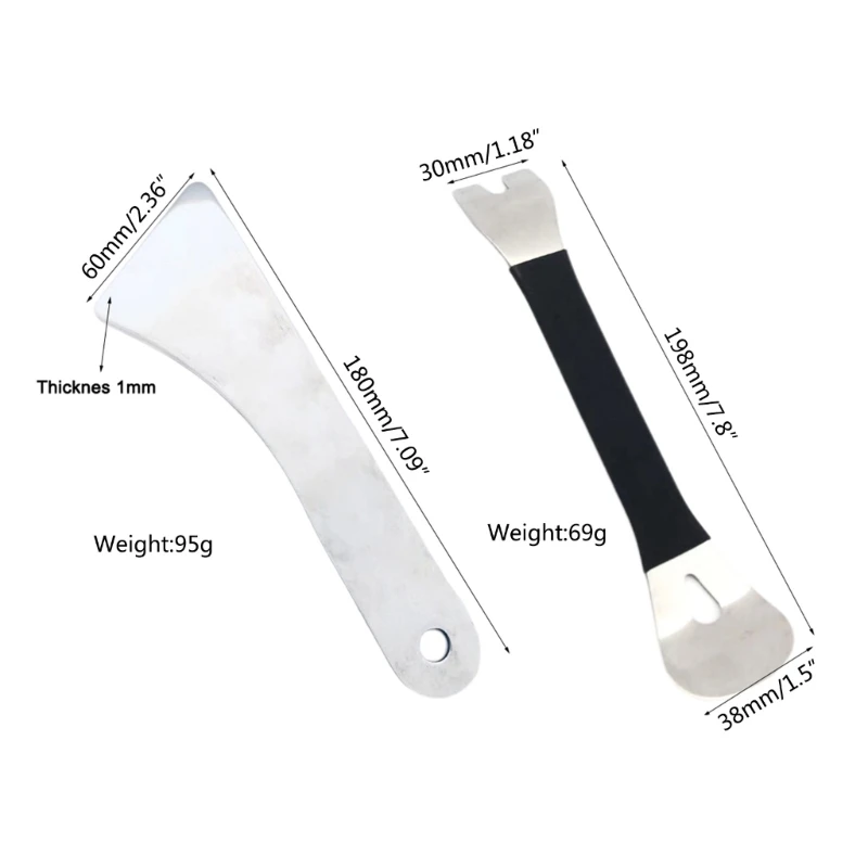 2x/Set Double-head Car Pry Tool for Audio Stainless Steel Auto Trim Removal Tool