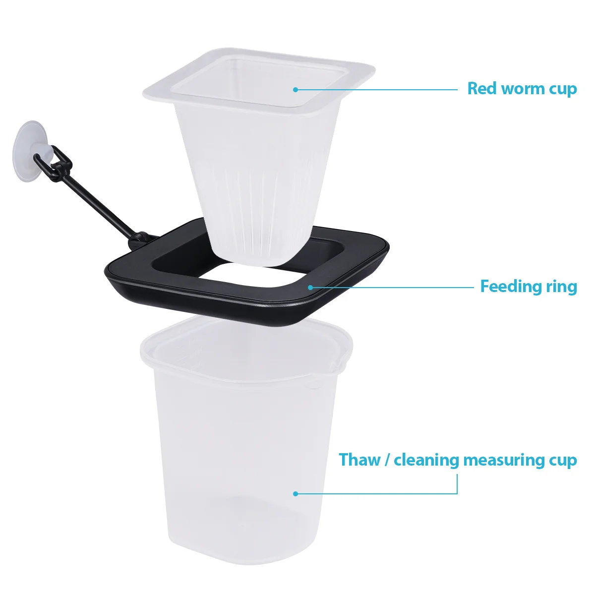 

Red Worms Feeder Cone Plastic Bloodworm Feeding Cup Aquarium Fish Tank Sucker Floating Worm Feeding Cone Worm Feeder