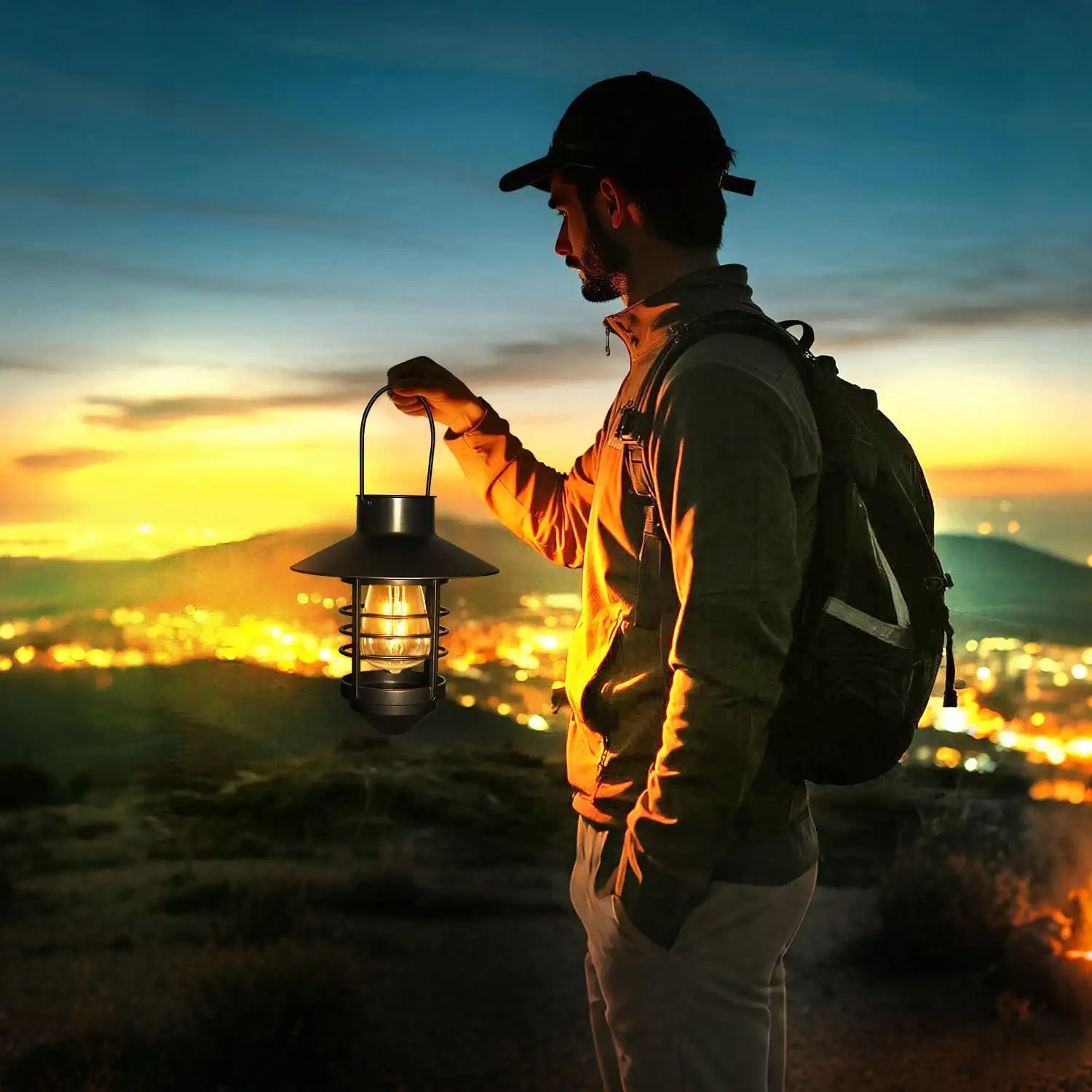 Solar Lantern Waterproof Hanging/Wall-Mounted for Garden Fence Front Porch