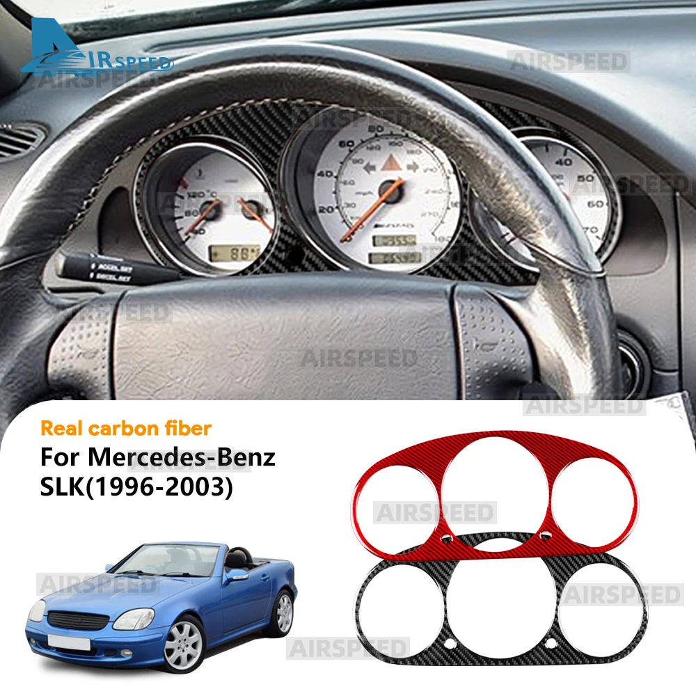 Real Soft Carbon Fiber Trim Sticker For Mercedes Benz SLK R170 1996 1997 1998 1999 2000 2001 2002 2003 Car Speedometer Frame