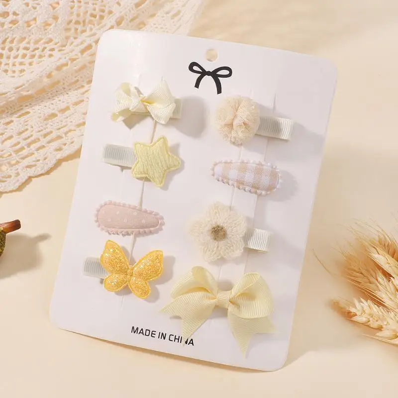 8-teiliges Set Neue Niedliche Frische Minni Schleifen-Haarspangen für Frauen und Mädchen Süße Blumen-Stern-Haarklammern Haaraccessoires Geschenke – Detail 8