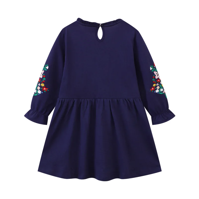 

2025Spring and Autumn Supply Girls' Dress Children's Knitted Long Sleeve New Baby Princess Dress