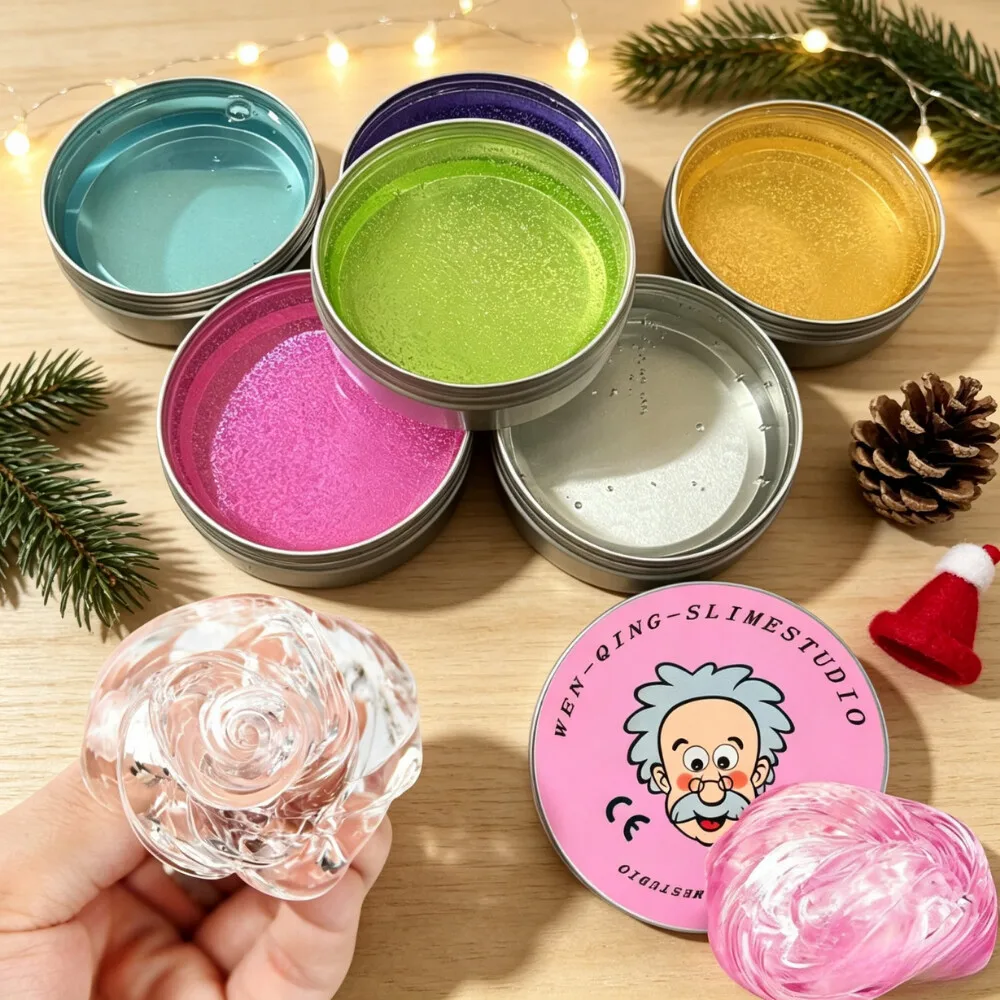 @Hot Stress Relief Toys Old Man Liquid Squishy Transparent Crystal Slime Fluffy Foam Putty Kids Safe Bouncy Stretchy Color Slime