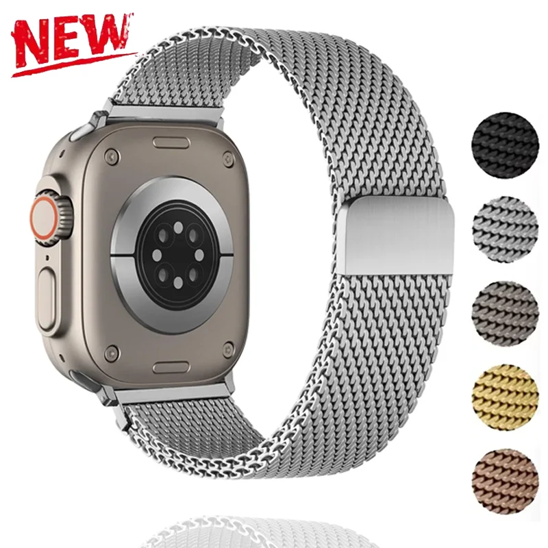 Stahl-Mesh-Armband für Apple Watch Ultra 3-1 49mm 11 10 9 8 7 6 5 4 SE Milanese Armband iWatch 46mm 42mm 45mm 44mm 41mm 40mm