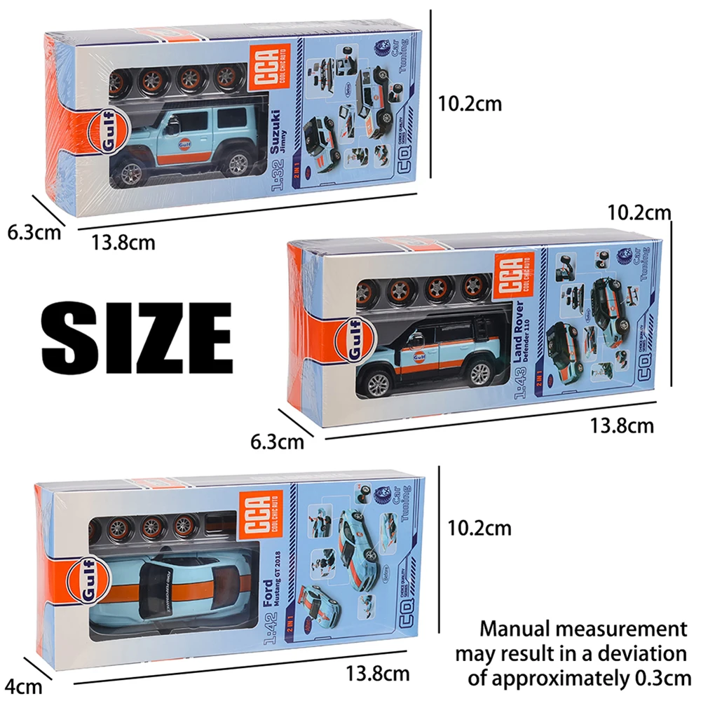 CCA MSZ 1:32 DIY Blue Gulf Suzuki Jimny Alloy Toy Car Model Racing Alloy assembly series sports car Fitting style Multiple color