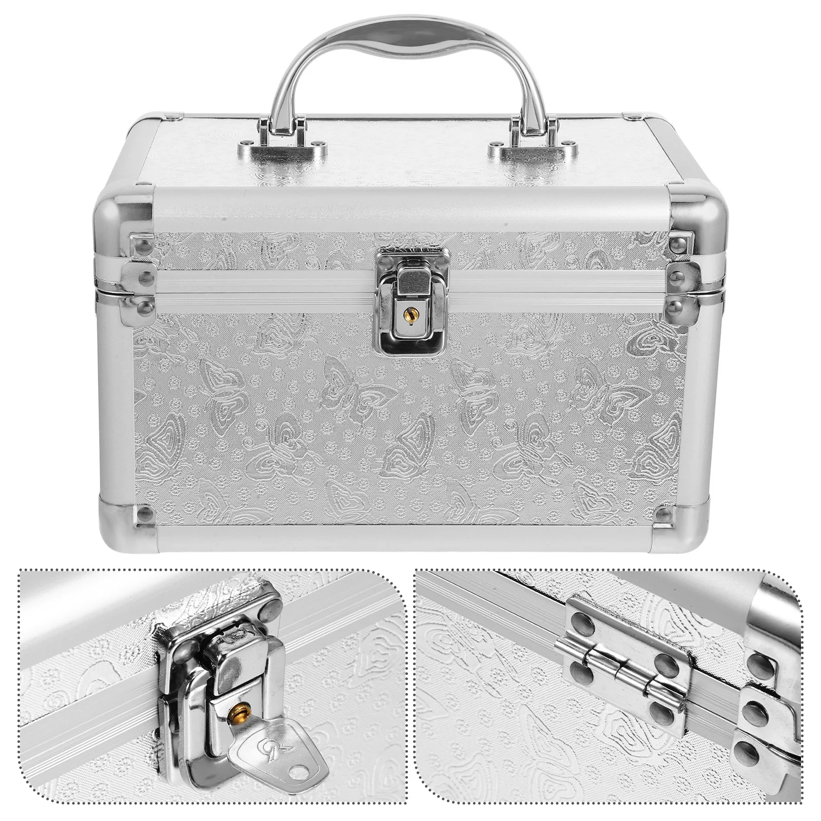 

Portable Mahjong Storage Box Aluminum Alloy Large Capacity Household Organizer Tool Box Medicine Container