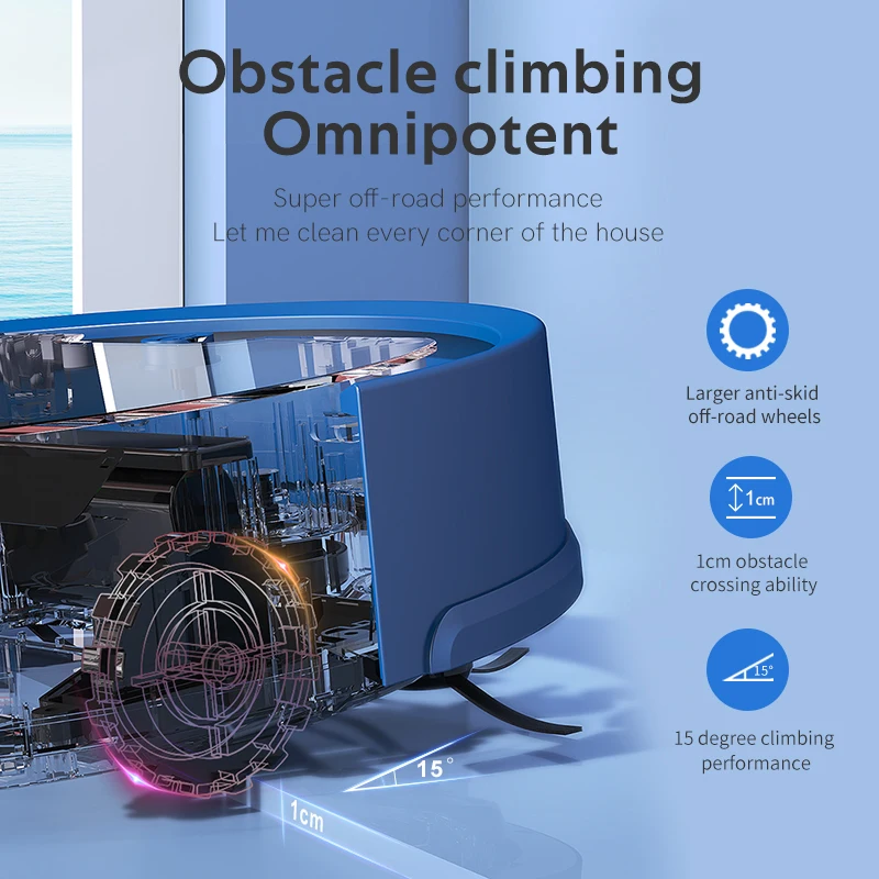 مكنسة كهربائية روبوتية، كنس وتطهير ذكي مدمج مع خزان المياه، وتخطيط طريق التطبيق، وهدية الأجهزة المنزلية