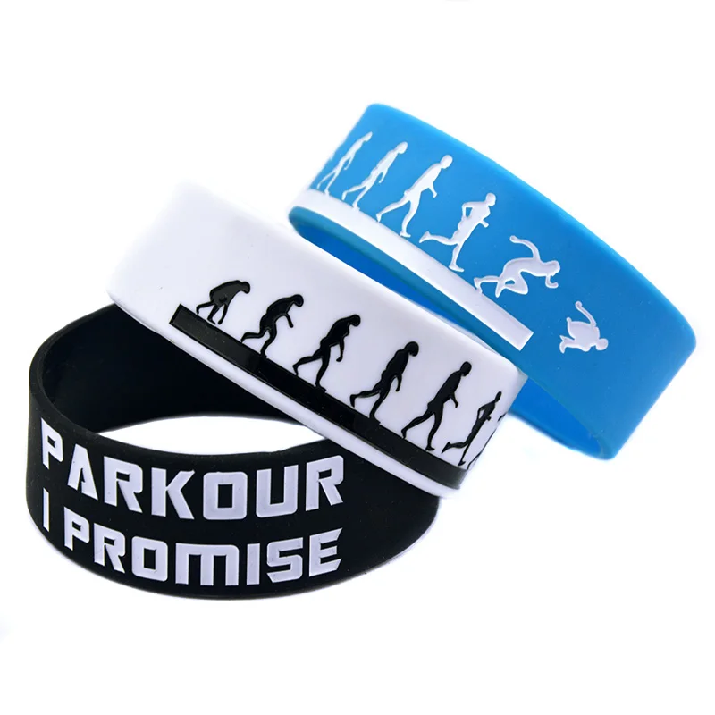 25 Pcs I Promise Silicone Wristband Extreme Sports 1 Inch Wide Parkour Hand Band Urban Freerunning Rubber Bangle