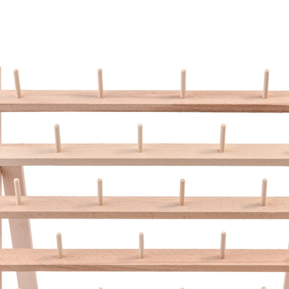 

30 Spool Thread Rack Organizer Storage Sewing Spools Embroidery Wooden Stand Holder Beechwood Foldable Wall Mount