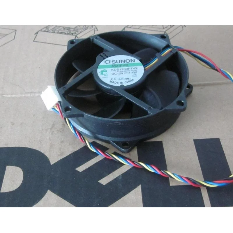 Y+for Sunon KDE1209PTVX  12V 4.4W 4Pin 90/80mm x25mm  CPU Round Cooling Fan