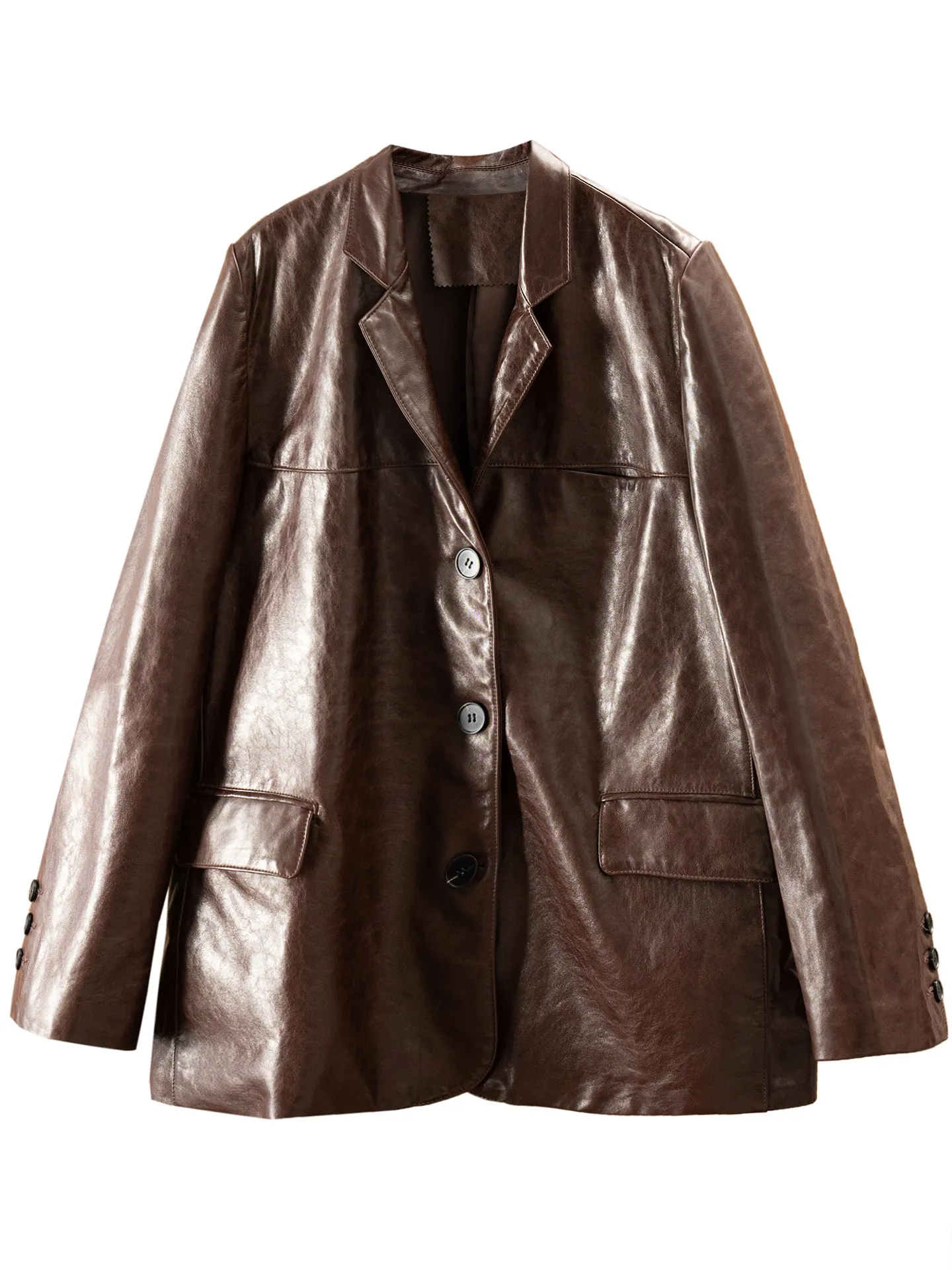 

Oil Wax Sheepskin Suit Leather Jacket 34L0 Real Leather Jacket Women Genuine Leather Jacket Women