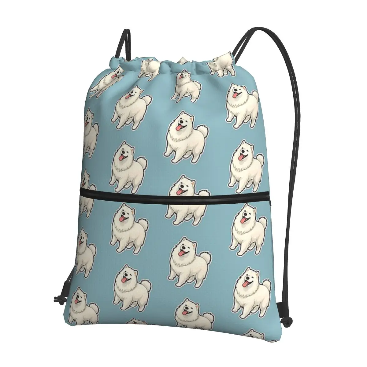 MaleBoy-mochila portátil con diseño samoyedo para amantes de los perros, bolsa con cordón, paquete de bolsillo para libros para estudiantes escolares