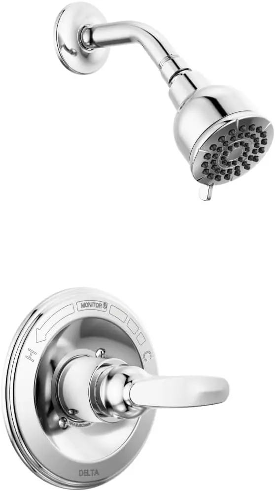 

Chrome Shower Faucet Set with 2-Spray Head and Handle, Valve Trim Kit, Excluding Valve