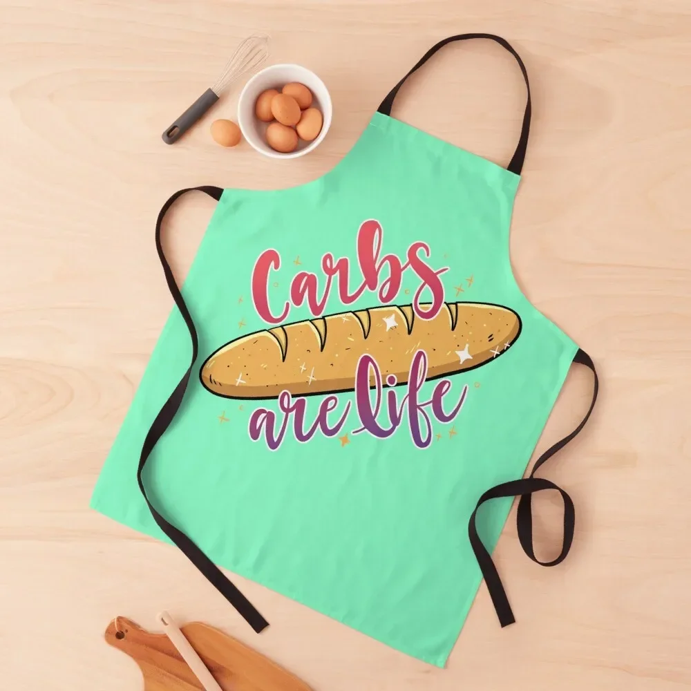 

Carbs are Life Apron Woman Work for kitchen useful Chef Uniform For Men Apron