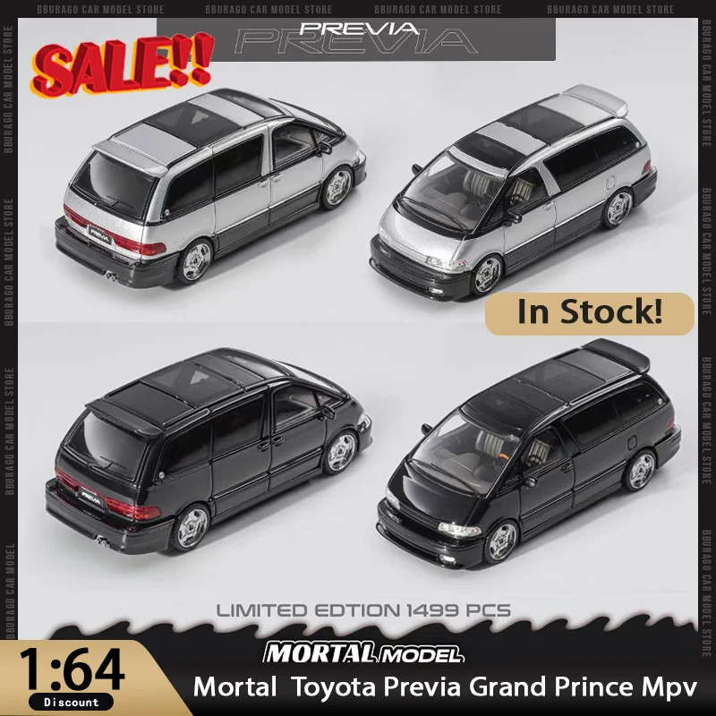 

New In Stock Mortal 1:64 Toyota Previa Grand Prince Mpv Alloy Car Model Miniature Diecast Toyota Ornaments Custom Toys Kid Gift
