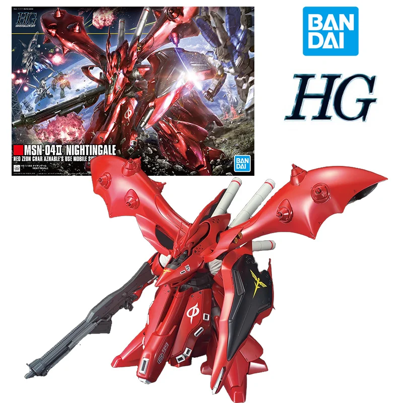 Bandai HG 1/44 MSN-04 II Nightingale 14Cm Anime Original Action Figure Gundam Model Kit Assemble Toy Birthday Gift Collection