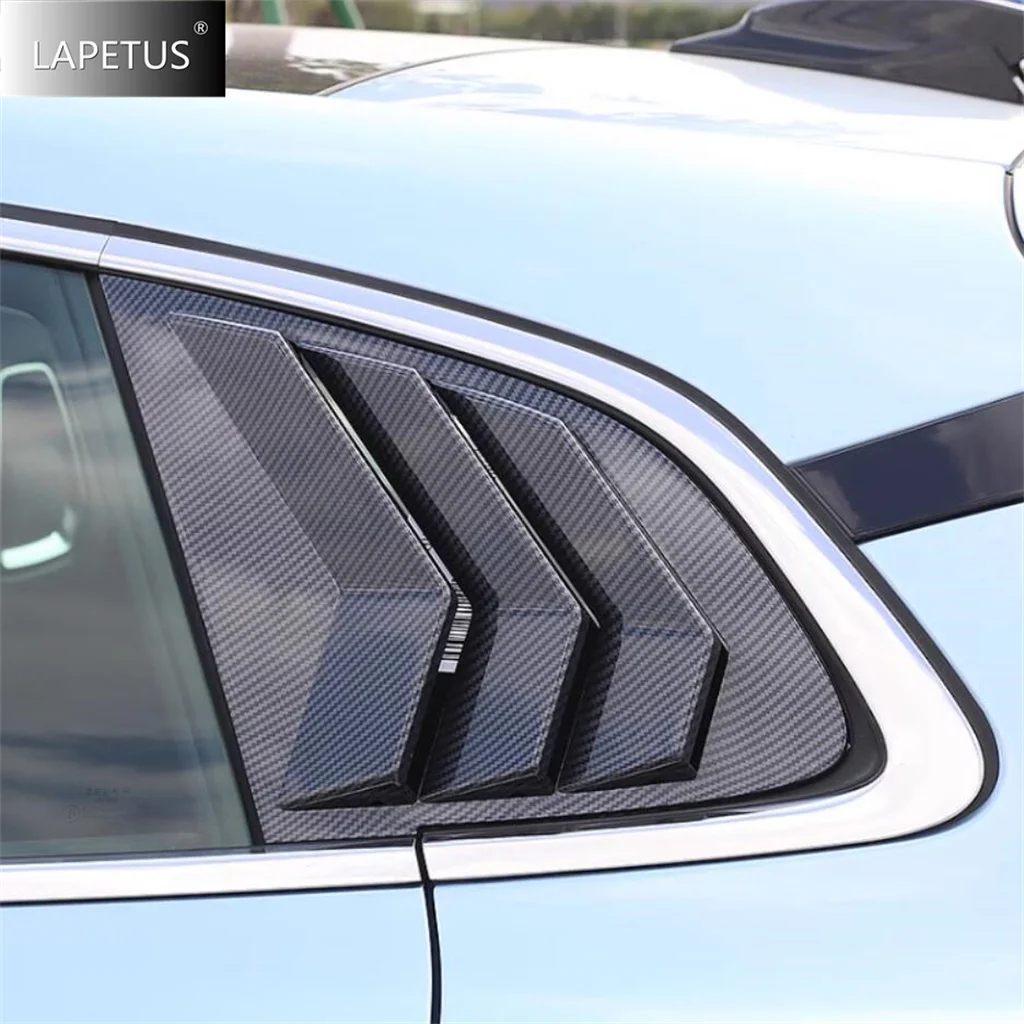 

For Geely Zeekr 001 2021-2023 Exterior Rear Spoiler Wing Side Window Triangle Trim Cover Trim ABS Black/Carbon Auto Accessories
