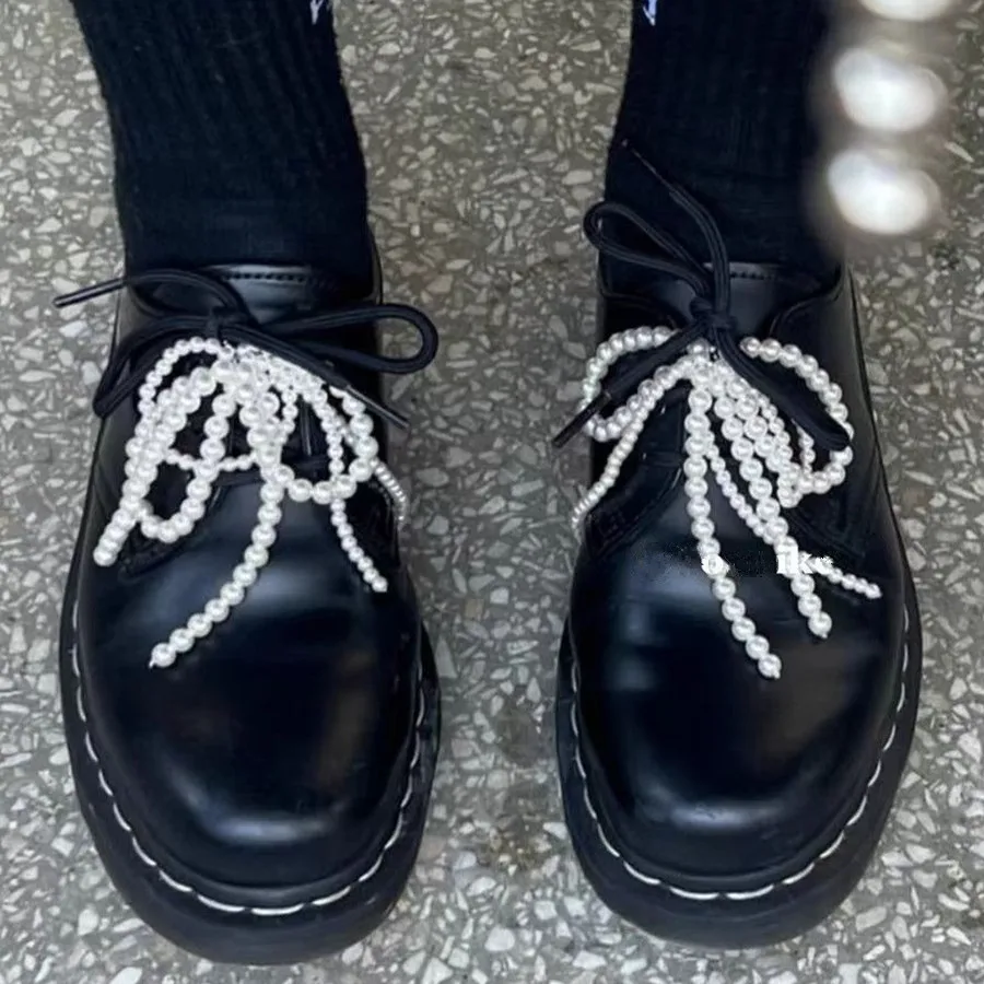 1 Pc Pearl Bow Shoe Buckle Ornaments Men Women Personality Shoelace Buckle Silver White Decorative Pendant Shoelace Accessories