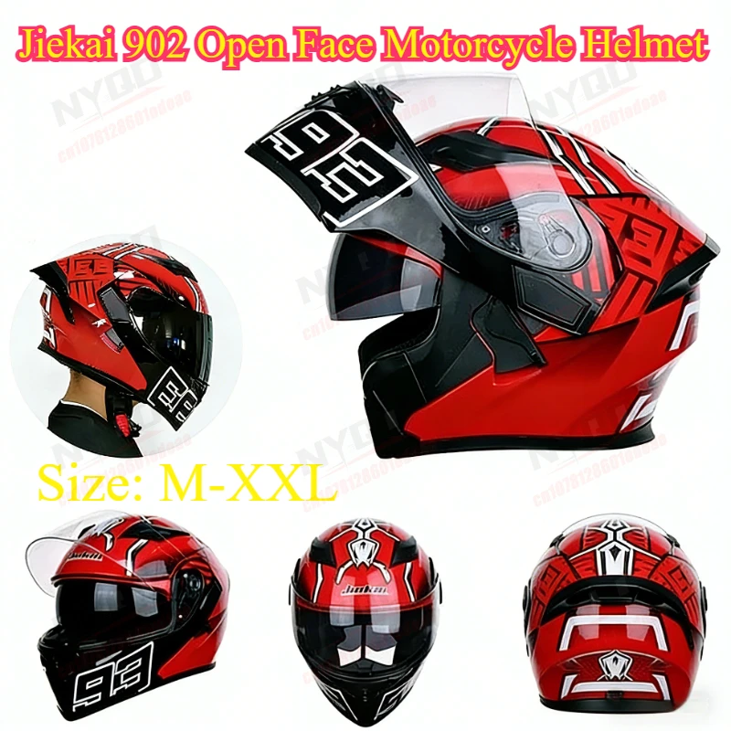 

Jiekai 902 Open Face Motorcycle Helmet Unisex Dual Lens Winter Electric Vehicle Helmet Cascos Para Moto Safety Helmet