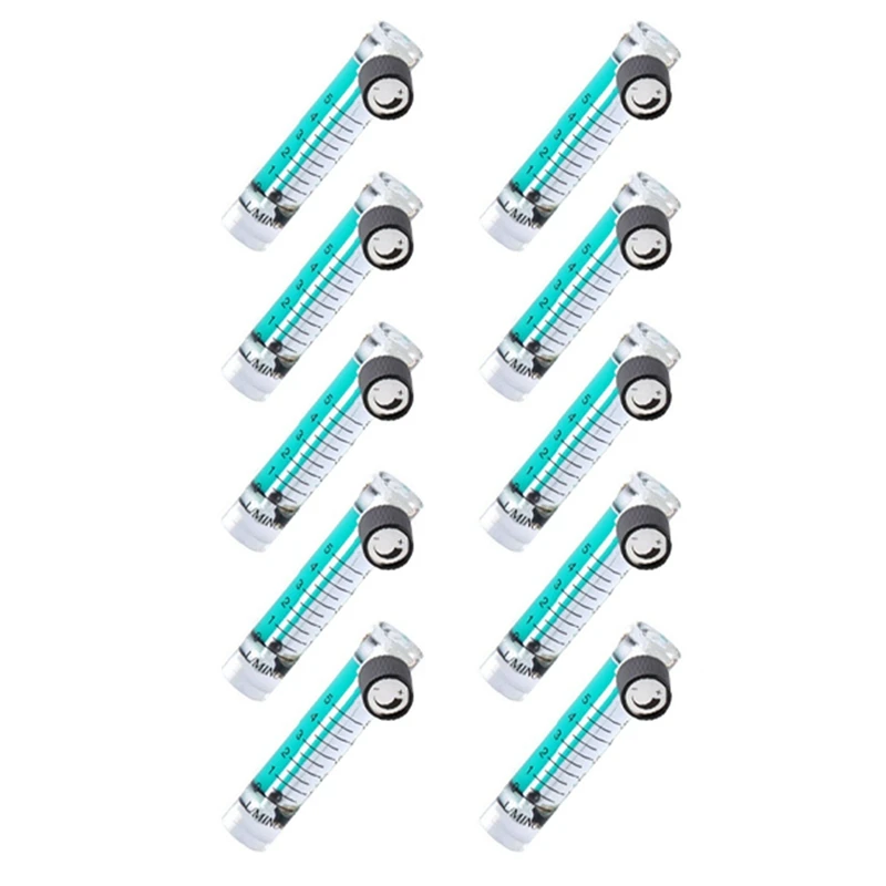 

10X 0.1-5LPM 1L Oxygen Flow Meter Flowmeter With Control Valve For Oxygen Air Gas-AC47