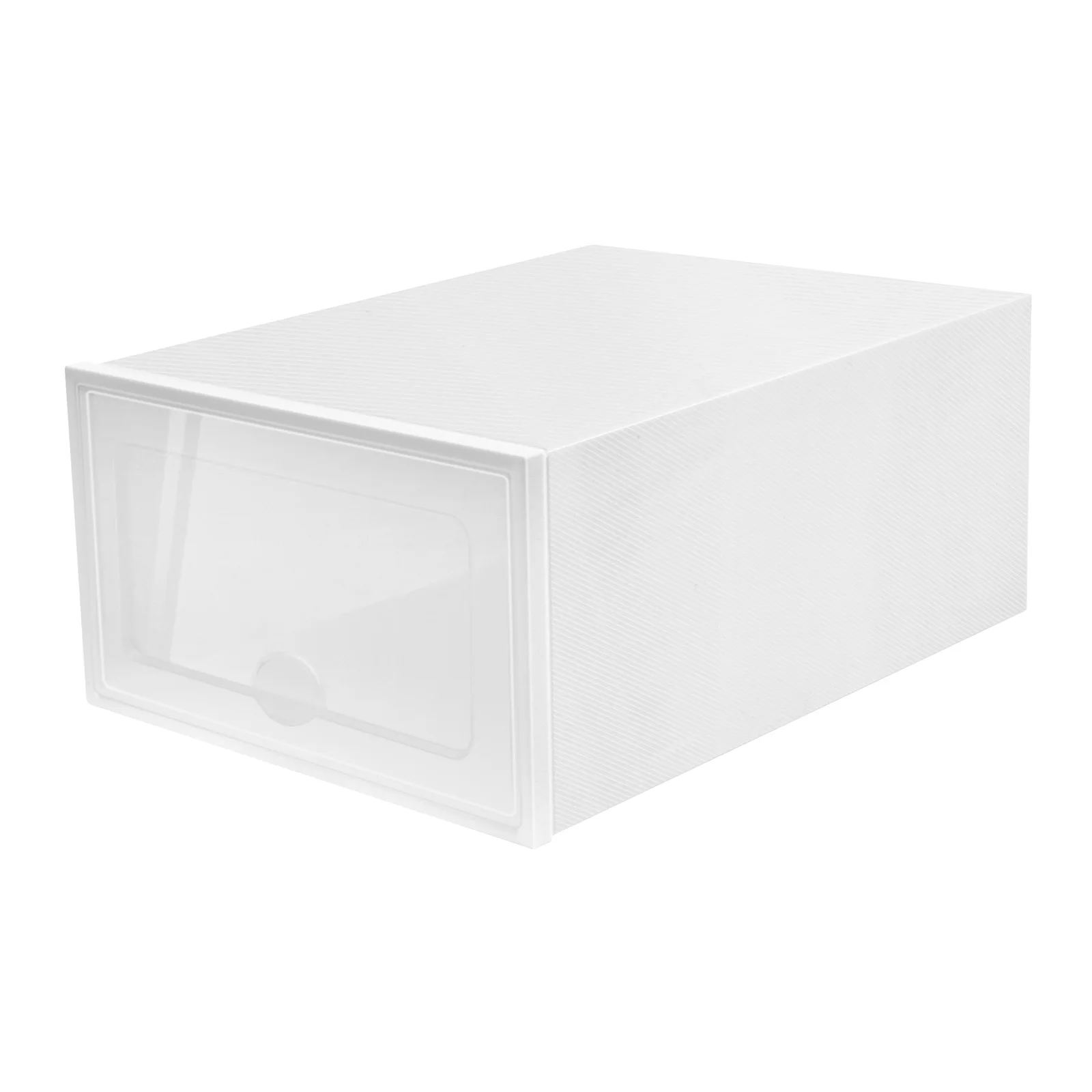 20-Pack Shoe Storage Boxes Transparent Stackable, Plastic Foldable Shoe Organizer Set with Ventilation Holes, Space-Saving for Closet Entryway, Fits Men & Women Shoes, White