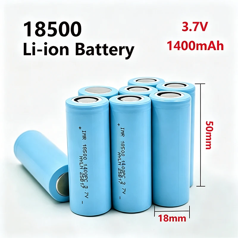 1400mAh Rechargeable Li-ion 18500 Lithium Battery for Flashlights Cameras Toys - High Capacity, Long-Lasting, Stable Performance