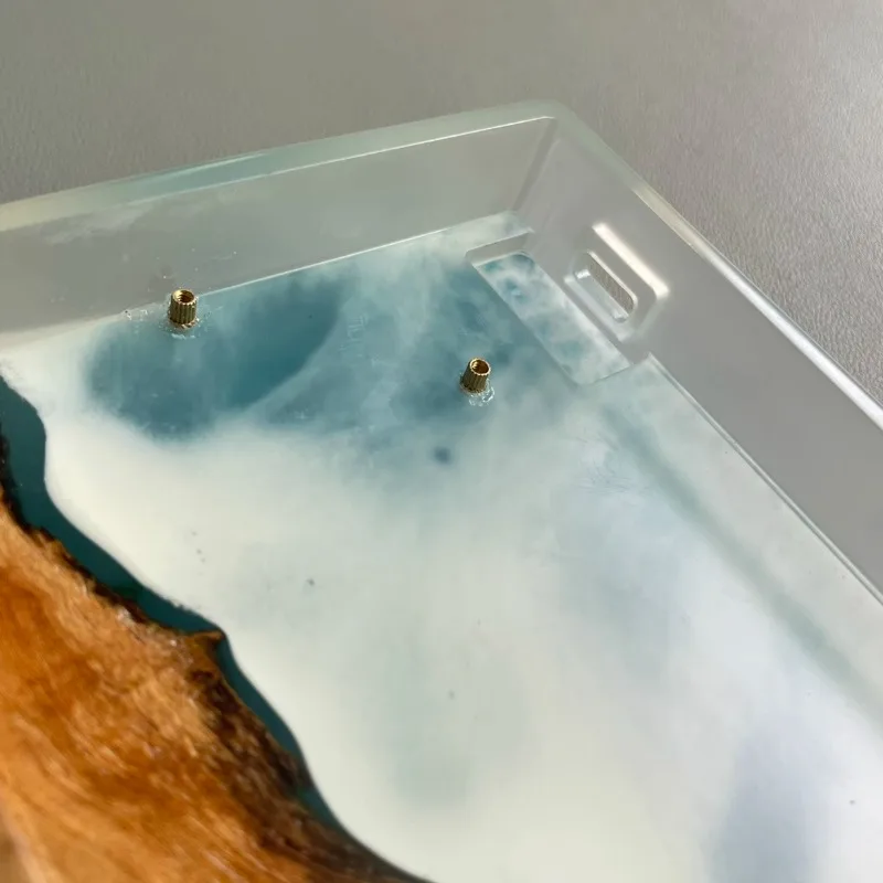 Personalización de madera de carcasa transparente GH60 Compatible con el kit de teclado mecánico bloqueado por color de resina Wooting/Rakka