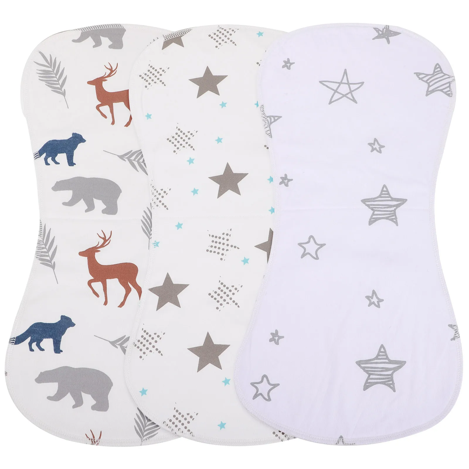 

3Pcs Absorbent Cotton Burp Cloths for Breathable Burping Rags Reusable Newborn Burp Towels for Daily Care
