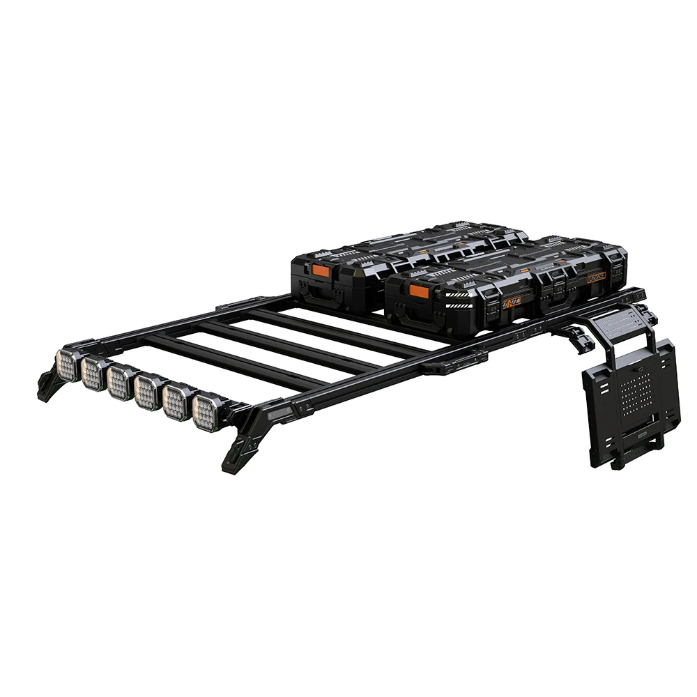 -For  High Quality Black Aluminum Alloy Roof Rack with No Drill Installation 100kg Load Capacity for Bronco 4x4 Car^