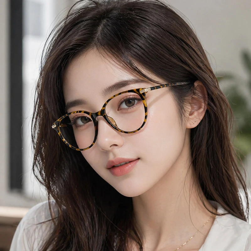 New Women TR90 Cat Eye Anti Blue Light Myopia Glasses Men Shortsighted Nearsighted Spectacles Students Negative Diopters 0~-6.0