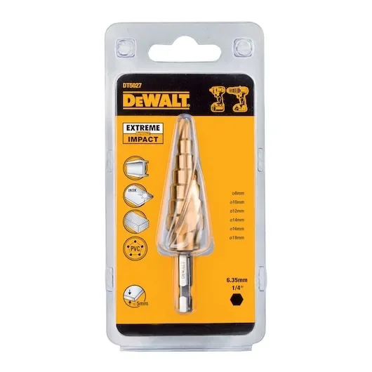 DEWALT DT5026 DT5027 DT5030 DT5031 Hole Enlarger Step Drill 1/4 Hex Shank Titanium Coated Wood Metal Hole Cutter Core Drill Bit