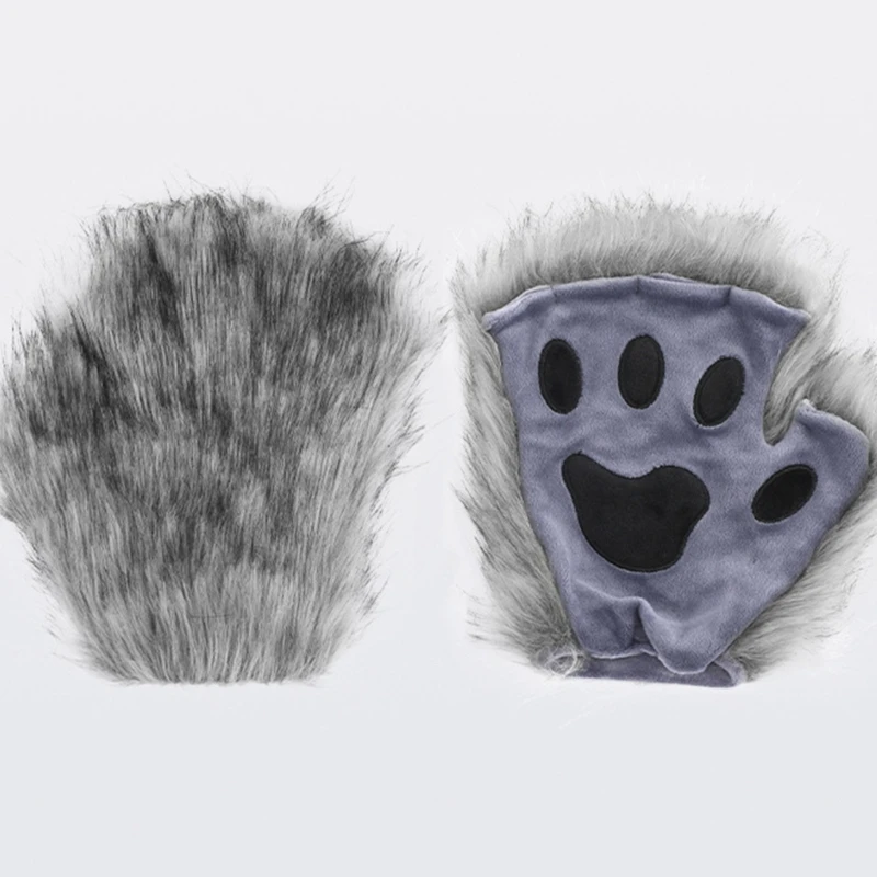 3 個ハロウィンキツネコスプレセットぬいぐるみキツネマスク、尻尾、手袋、動物ドレスアップコスチューム子供大人コスプレ H7EF を含む