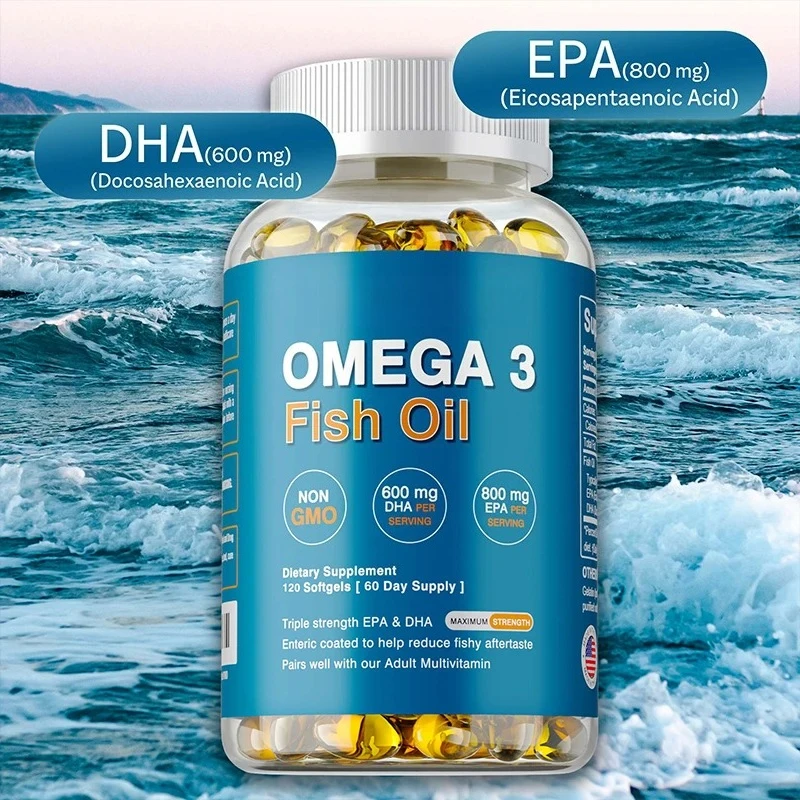 Omega 3 Fish Oil - Contains EPA & DHA To Support Brain Function, Promote Healthy Skin, Bones and Joints, Boost Natural Energy