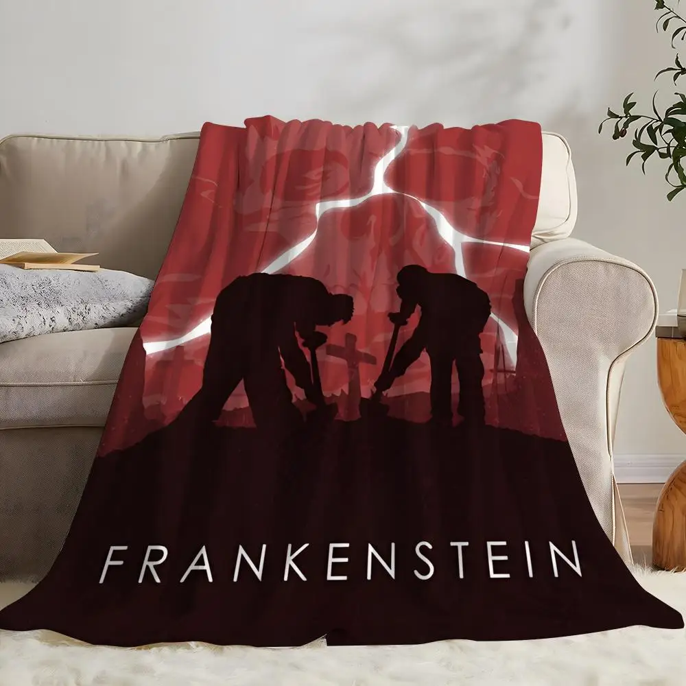 FILM FrankensteinS Throw Soft Coral Fleece Blanket 310gsm Fluffy Warm Throw for Sofa Bed Couch Bedroom Decor