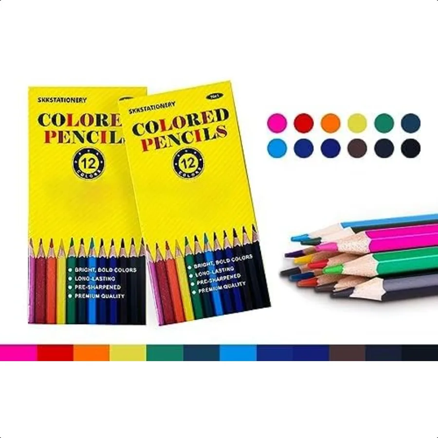 144 matite colorate matite colorate preaffilate per adulti bambini sfuse per il ritorno a scuola per insegnanti 12 colori scatola da 12 pezzi