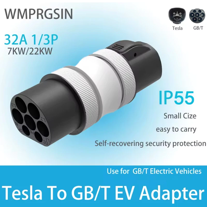 

For Tesla charging stations Electric Car 250V EV Charger 32A 7KW Tesla To GBT Adapter for GBT car BYD JAC in Mexico national