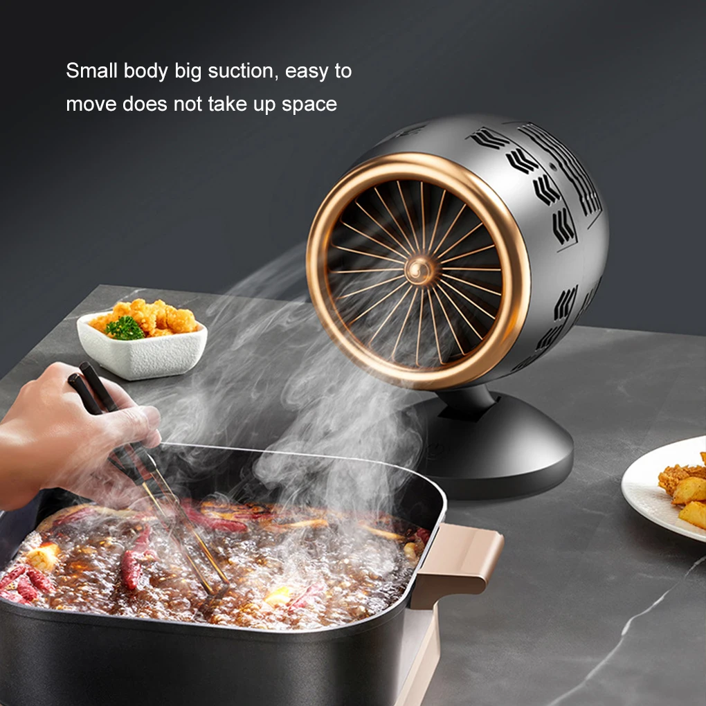 Desktop Range Hood Kitchen Exhaust Fan Height Angle Adjustment Portable Mini Cooker Hood for BBQ Hot Pot