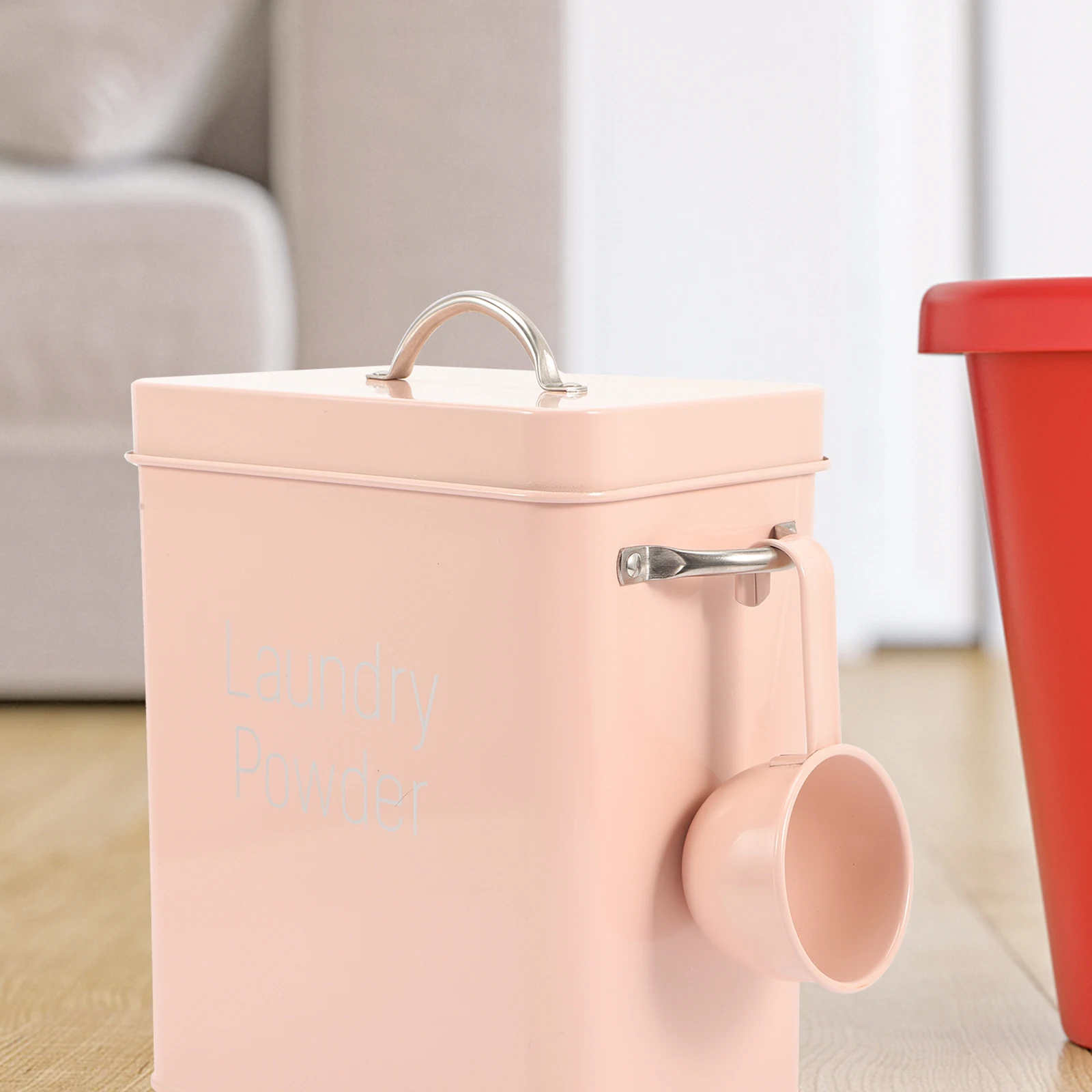 

Premium Iron Powder Bucket Storage Bins Lidded Keeps Clean Dry Fits Any Laundry Powder Box Style Sub Container