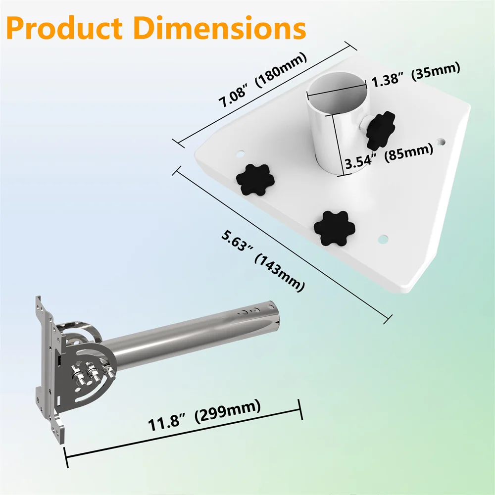 For Starlink V3 Wall Mounted Heavy-duty Pivot Roof Antenna Bracket,Compatible With Starlink  install kit & Gen V3 Dish Antenna