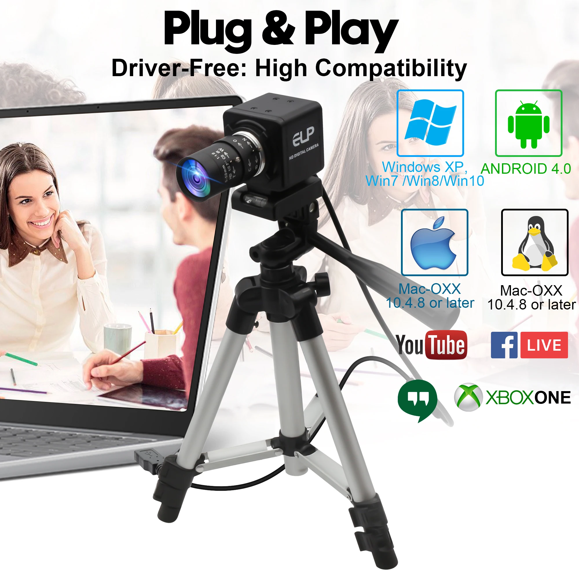 ELP 50FPS 5MP グローバルシャッターカメラ バリフォーカルCSレンズ ズームウェブカメラ 1080P 60fps 高速モーションカメラ 産業機械用