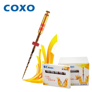 COXO SOCO PRO Tandheelkundige Warmte Activering Roterende Wortelkanaalbehandeling Endodontische Bestanden 6 stks/doos Flexibele Tandarts Materialen Nikkel-Titanium Bestand