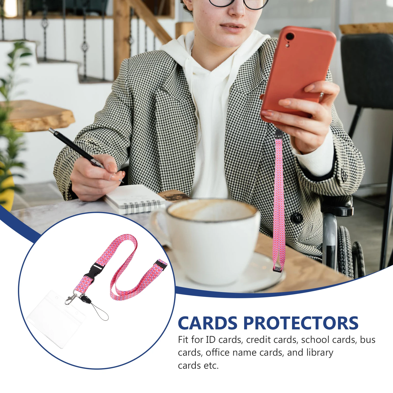 

Boho Lanyard Clear Id Card Holder Transparent Badge Sleeve Protective Cover For Work School Game Cards Anti-Scratch Pvc
